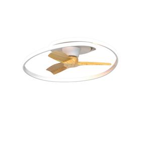 M8235  Ocean 60W LED Dimmable Ceiling Light & Fan; Remote Controlled Wood